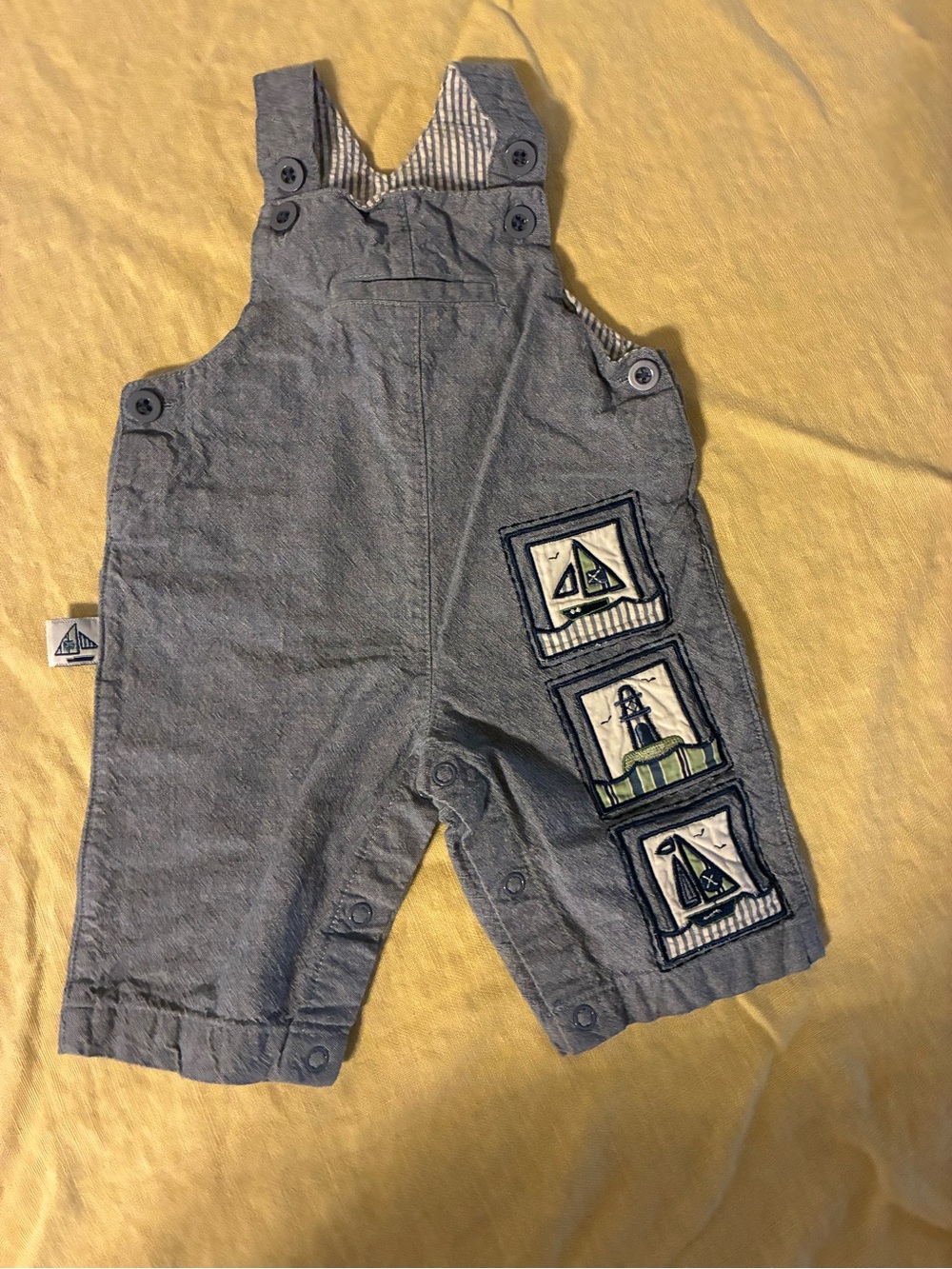 Vintage KRU Newborn Nautical Romper Overalls